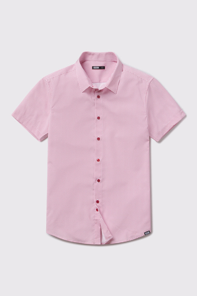 Motive Pattern Short Sleeve Dress Shirt M / Red Diamond
