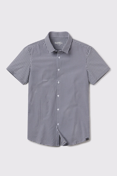 Motive Short Sleeve - Black Gingham - photo from front flat lay #color_black-gingham