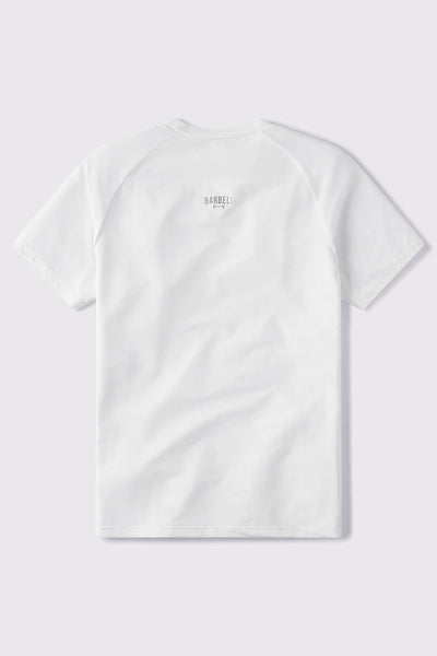 One Mile Out Ultralight Tech Tee - White - photo from back flat lay #color_white