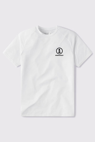 One Mile Out Ultralight Tech Tee - White - photo from front flat lay #color_white