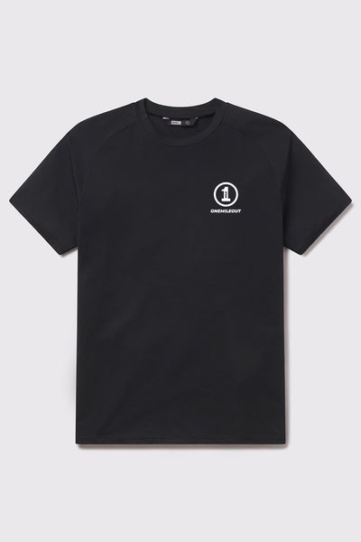 One Mile Out Ultralight Tech Tee - Black - photo from front flat lay #color_black