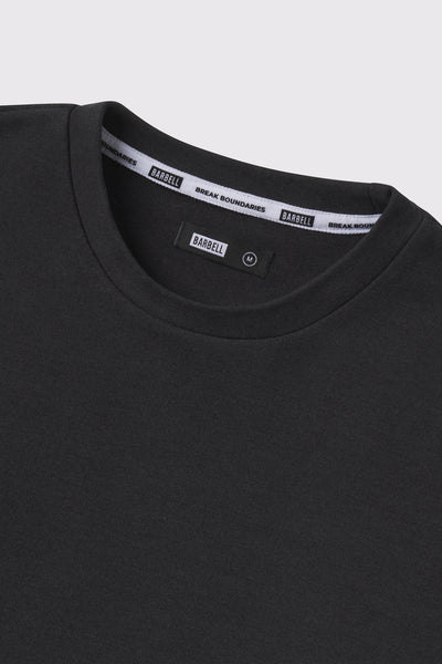Oversized Heavy Tee -Charcoal - photo from collar detail #color_charcoal