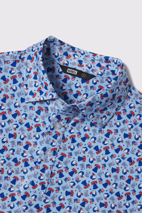 Patriot Performance Polo - Patriot Blue - photo from collar detail #color_patriot-blue