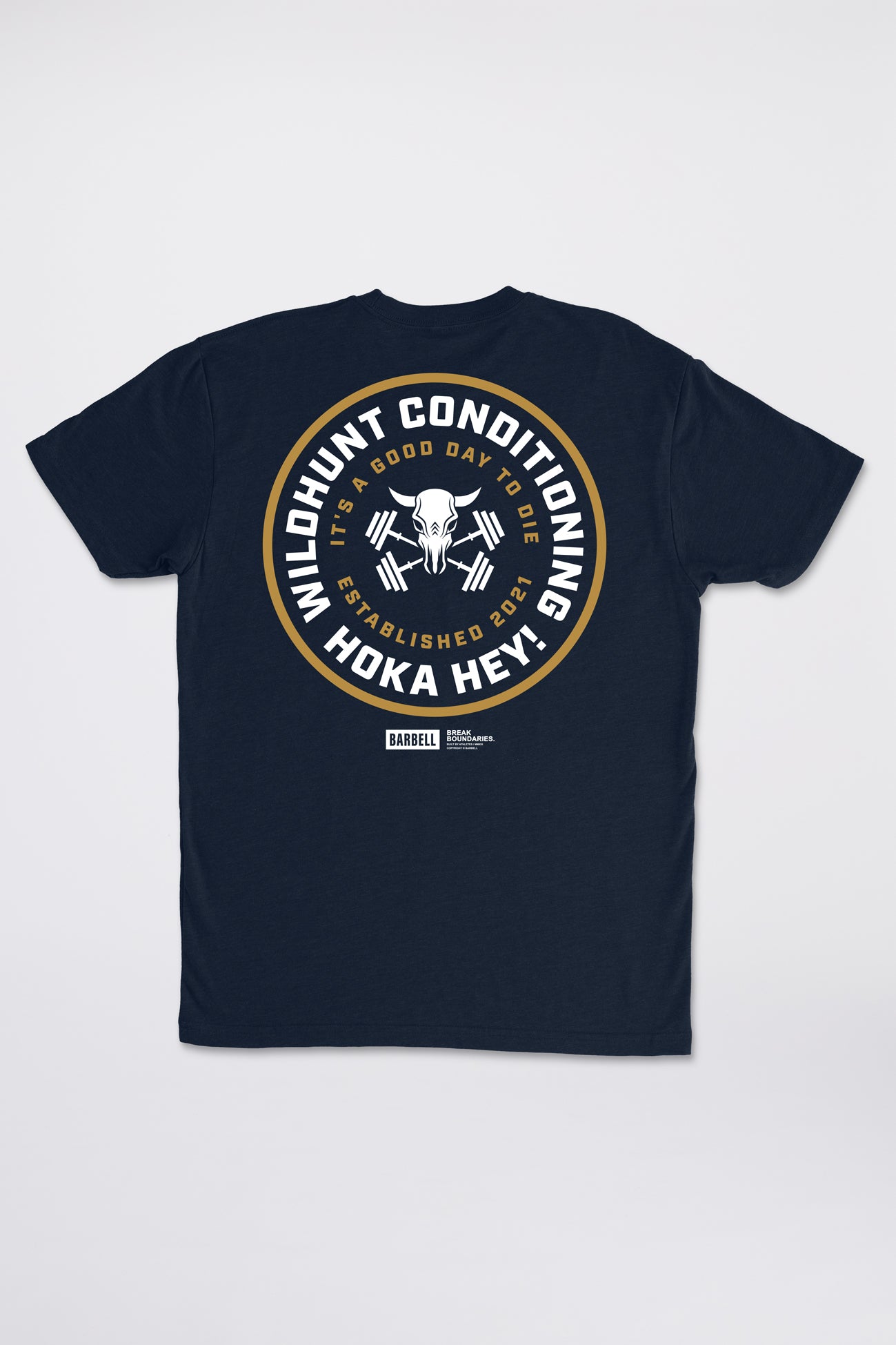 Wild Hunt Standard Tee - Navy - photo from back lay #color_navy