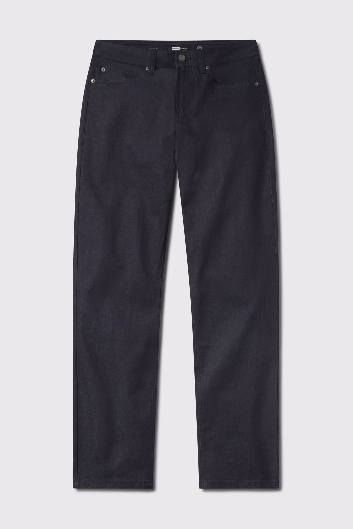 Mens Relaxed Athletic Fit Jeans 2.0 -Dark Rinse - photo from front flat lay #color_dark-rinse