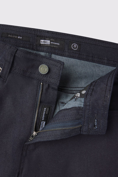 Mens Relaxed Athletic Fit Jeans 2.0 -Dark Rinse - photo from front zipper detail #color_dark-rinse