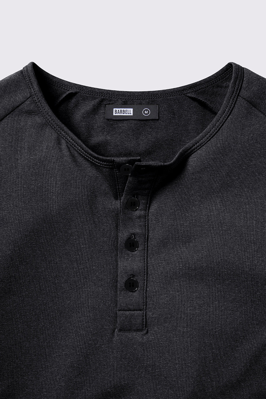 Scout Henley Short Sleeve -Black - photo from front button detail #color_black
