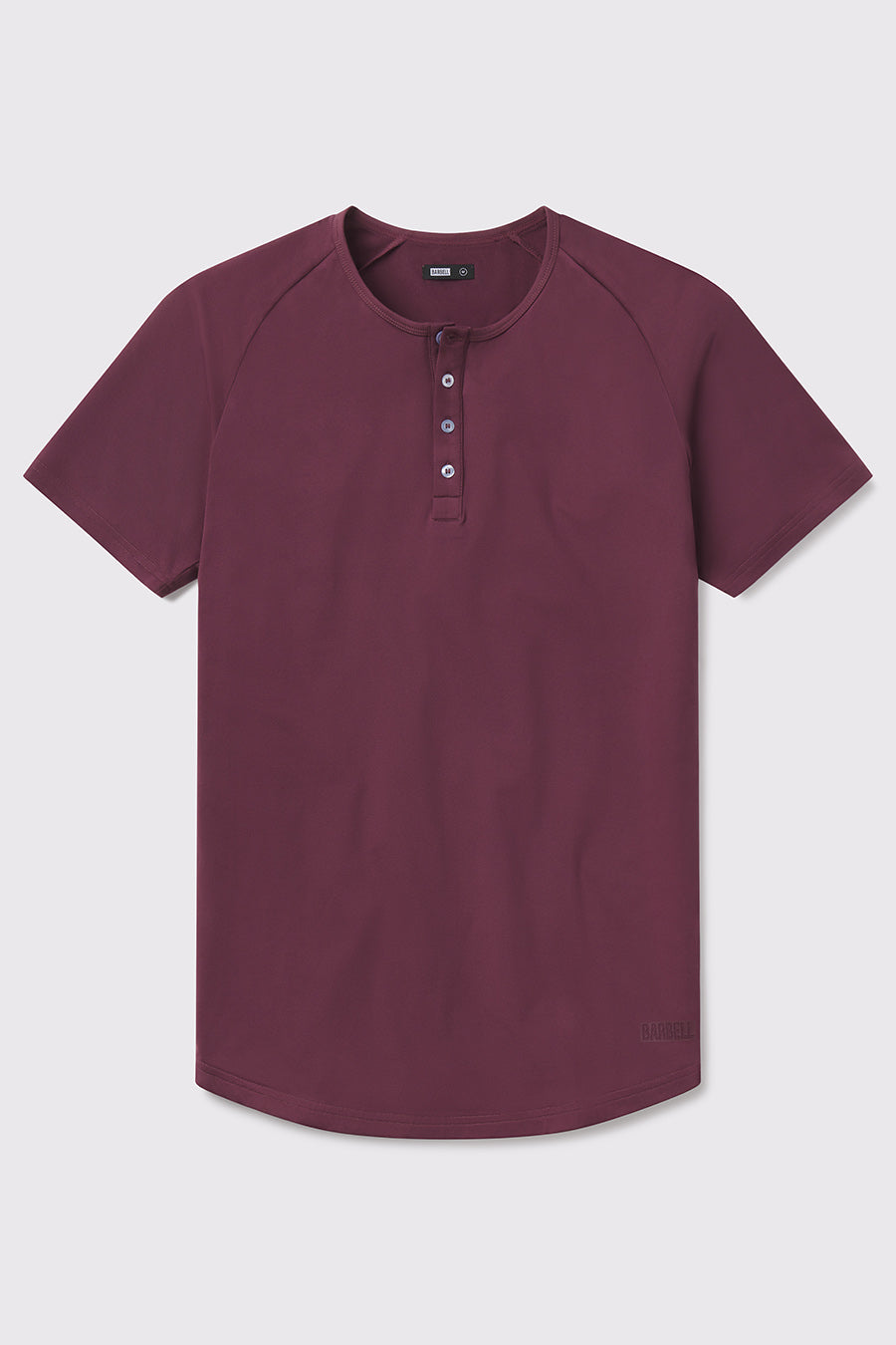 Scout Henley Short Sleeve -Currant - photo from front flat lay #color_currant
