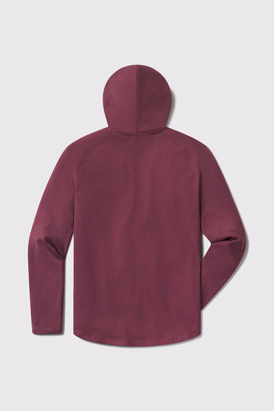 Stealth Hoodie - Currant - photo from back flat lay #color_currant