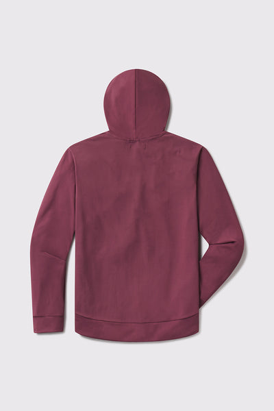 Stealth Hoodie Full Zip - Currant - photo from back flat lay #color_currant