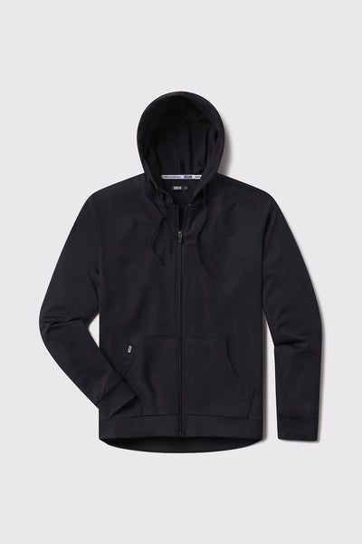Stealth Hoodie Full Zip - Black - photo from front flat lay #color_black