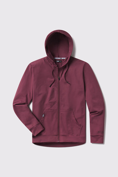 Stealth Hoodie Full Zip - Currant - photo from front flat lay #color_currant