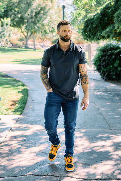 Straight Athletic Fit Jeans 2.0- Dark Rinse - photo from lifestyle #color_dark-rinse