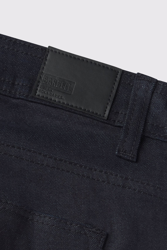 Mens Straight Athletic Fit Jeans 2.0 -Dark Distressed - photo from patch detail #color_dark-distressed