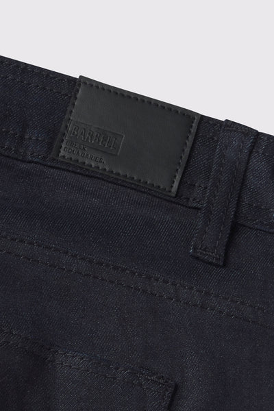 Mens Straight Athletic Fit Jeans 2.0 -Dark Distressed - photo from patch detail #color_dark-distressed