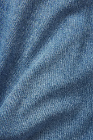 Mens Straight Athletic Fit Jeans 2.0 -Light Wash - photo from fabric detail #color_light-wash