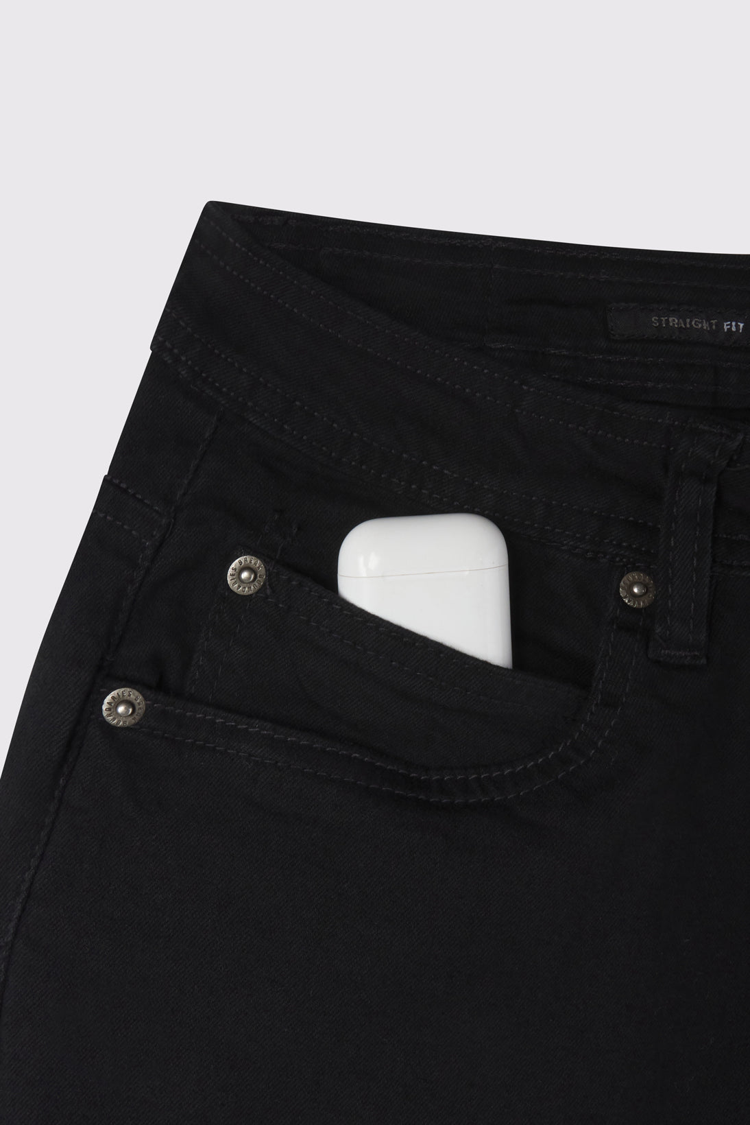 Straight Athletic Fit Jeans 2.0 - Black - photo from front pocket detail #color_black