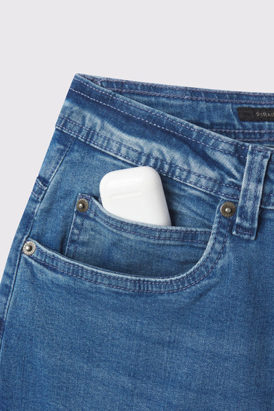 Mens Straight Athletic Fit Jeans 2.0 -Light Wash - photo from detail flat lay #color_light-wash