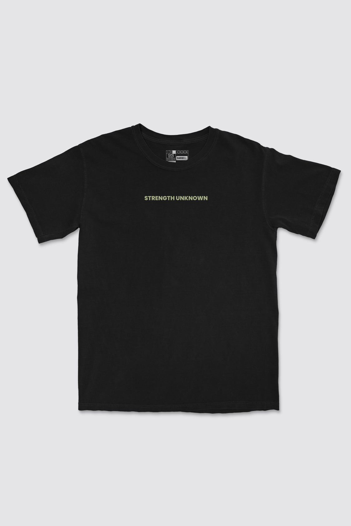 Strength Unknown Essence Tee - Black - photo from front flat lay #color_black