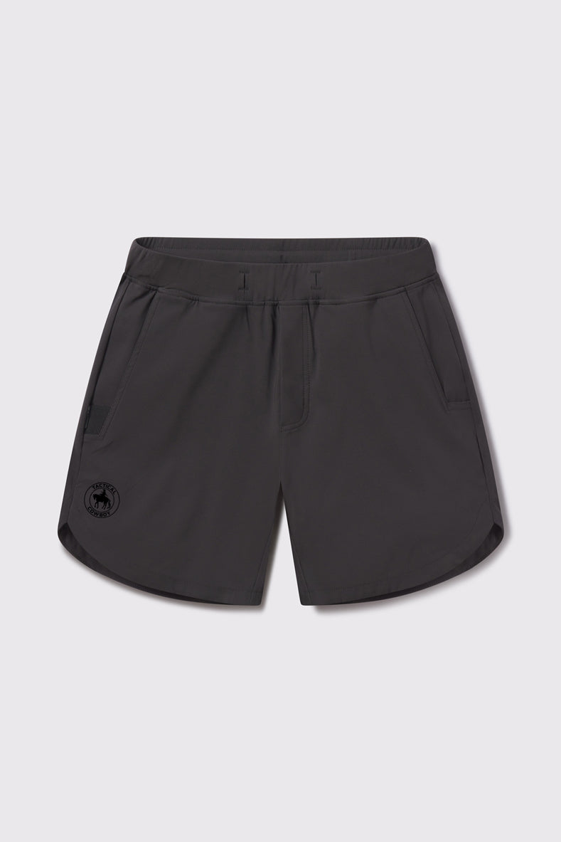 Adapt Short - Charcoal - photo from front flat lay 7 inch #color_charcoal