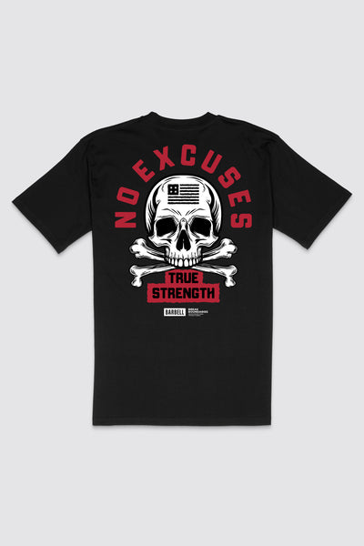 No Excuses Tee - Black - photo from back flat lay #color_black