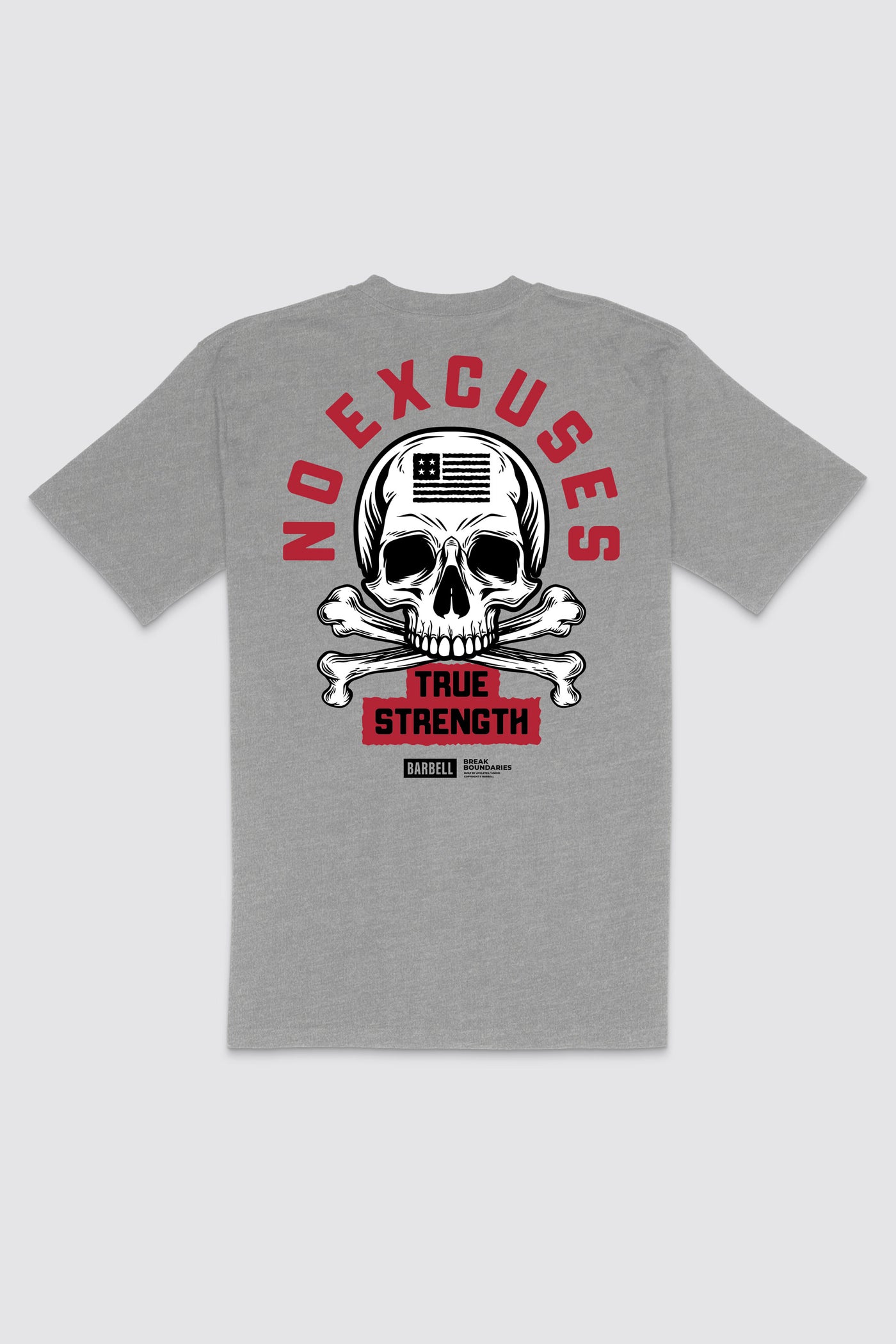 No Excuses Tee - Gray - photo from back flat lay #color_gray