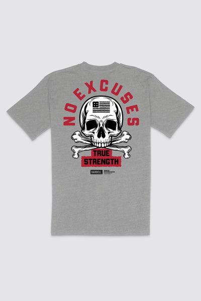 No Excuses Tee - Gray - photo from back flat lay #color_gray