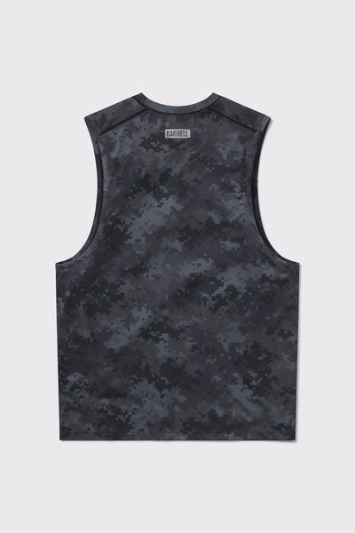 Ultralight Muscle Tank - Blackout - photo from back flat lay #color_blackout