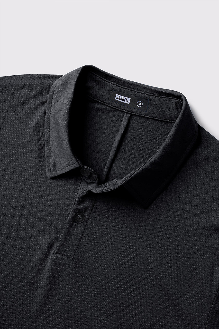 Ultralight Polo -Black - photo from front button detail #color_black