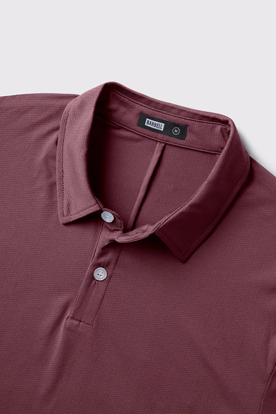 Ultralight Polo -Currant - photo from front button detail #color_currant