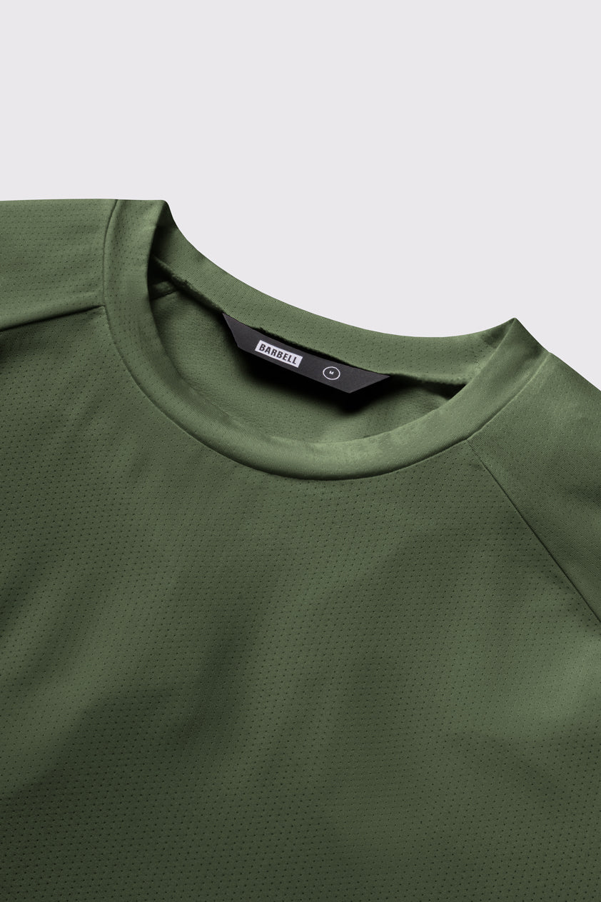 Ultralight Tech Tee - Sage - photo from collar #color_sage