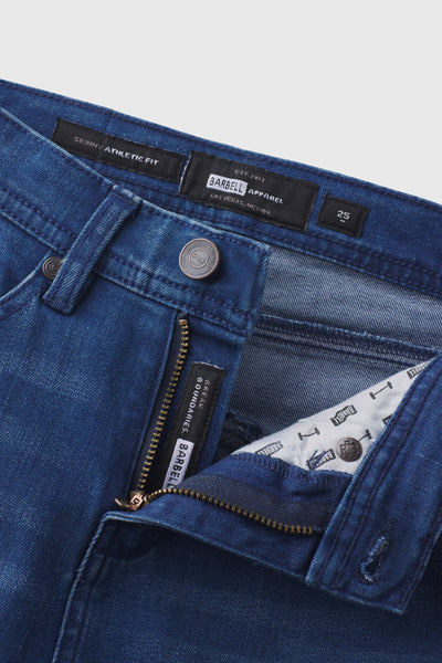 Womens Athletic Fit Mom Jeans - Dark Indigo - photo from front zipper detail #color_dark-indigo