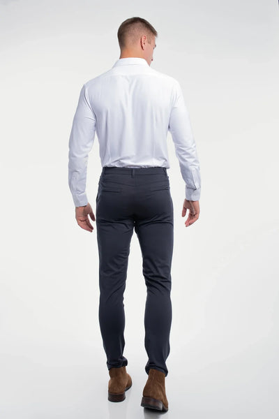 Anything Chino Slim - Navy - photo from back #color_navy
