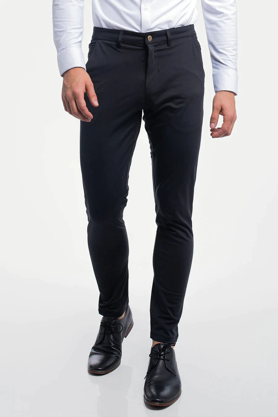 Anything Chino Slim - Black - photo from front in focus #color_black