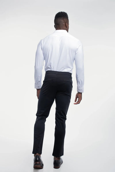 Anything Chino Straight - Black - photo from back #color_black