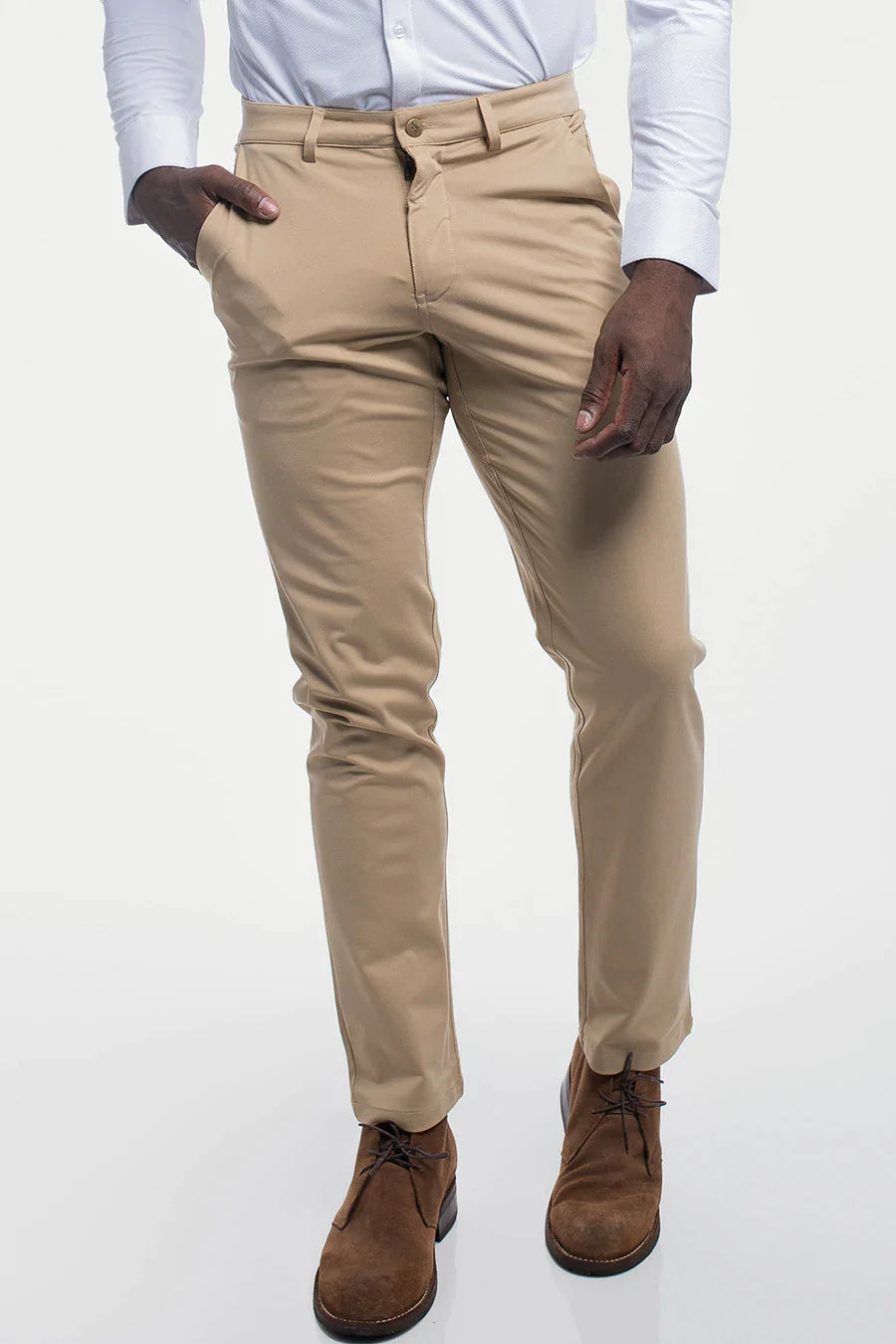 Anything Chino Straight - Khaki - photo from front in focus #color_khaki