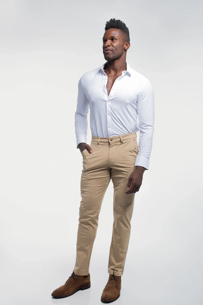 Anything Chino Straight - Khaki - photo from front second angle #color_khaki