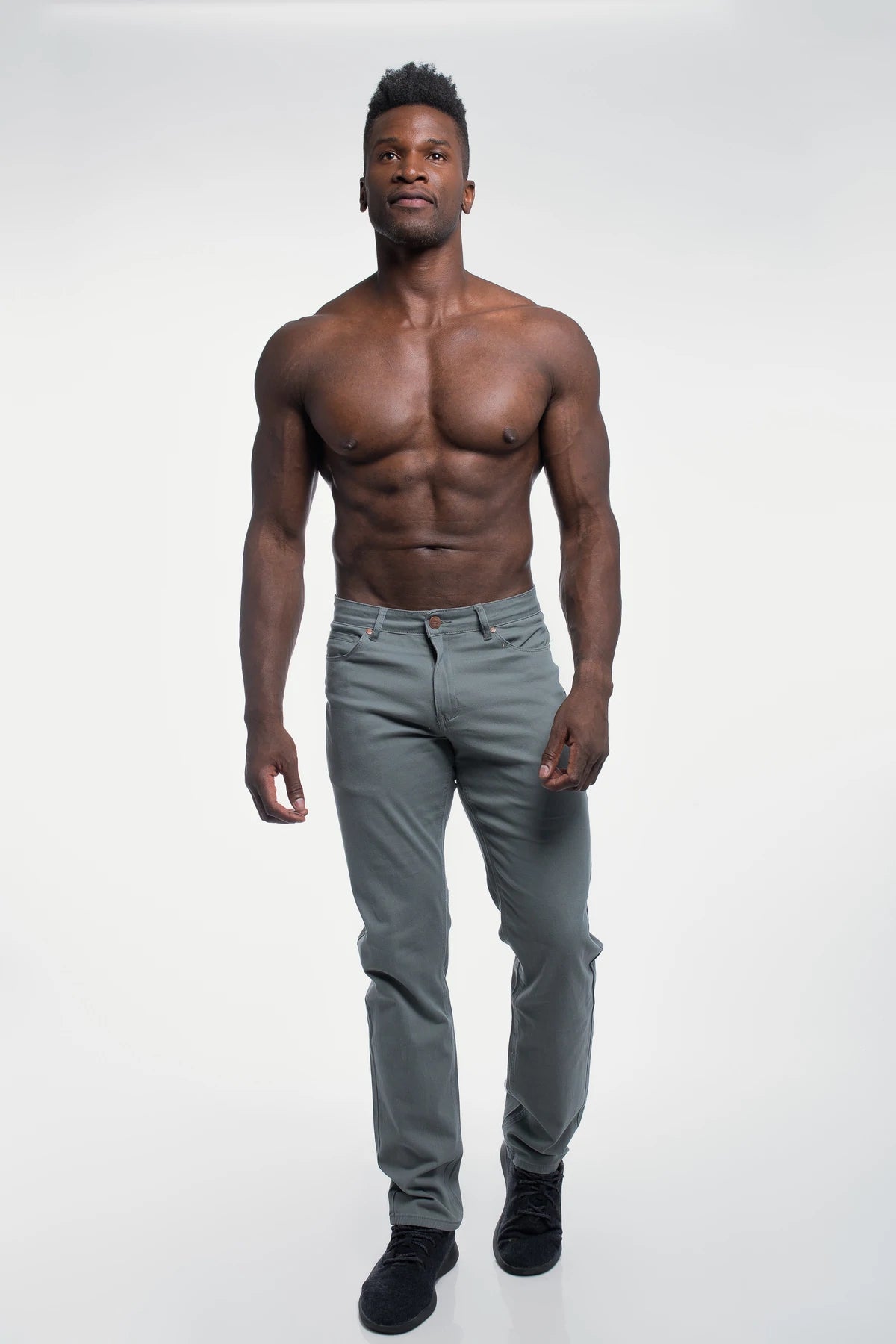 Athletic Fit Chino Pant  - Ash - photo from front #color_ash