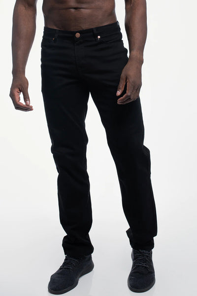 Athletic Fit Chino Pant  - Black - photo from front in focus #color_black