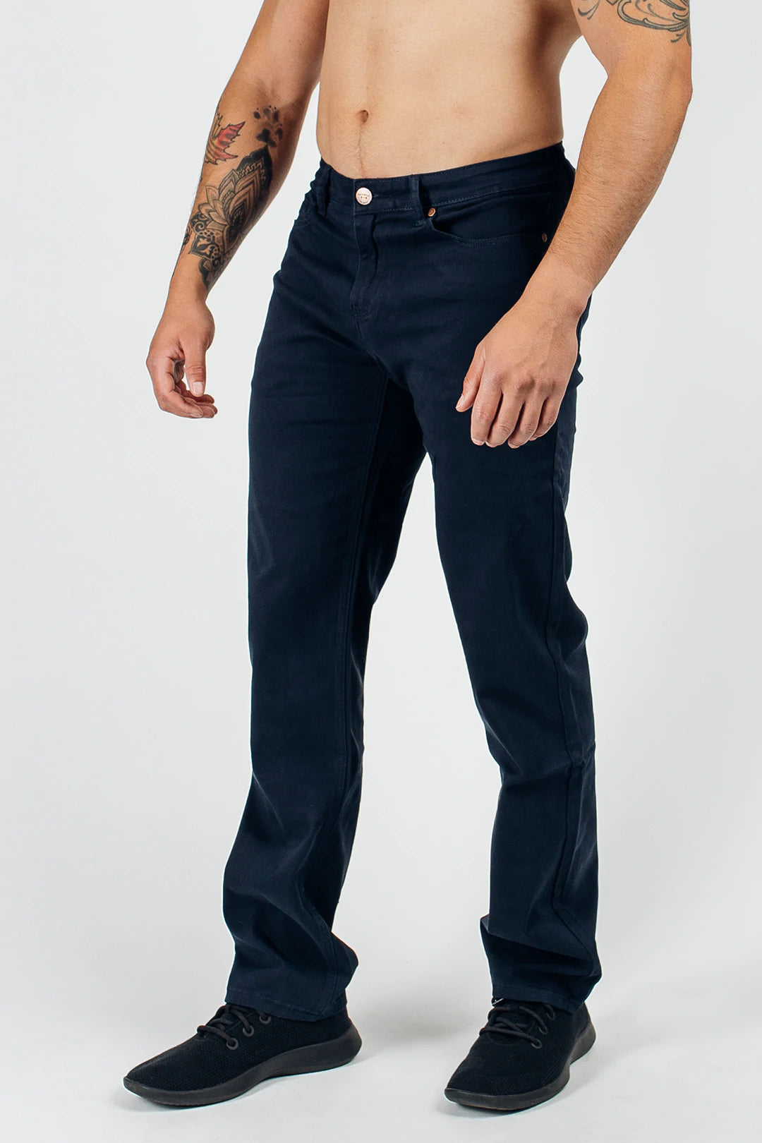 Athletic Fit Chino Pant  - Cadet - photo from front in focus #color_cadet