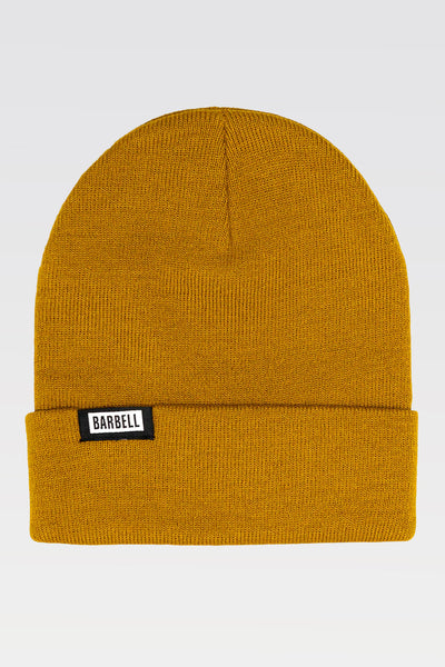 Barbell Beanie - Tan - photo from front #color_tan
