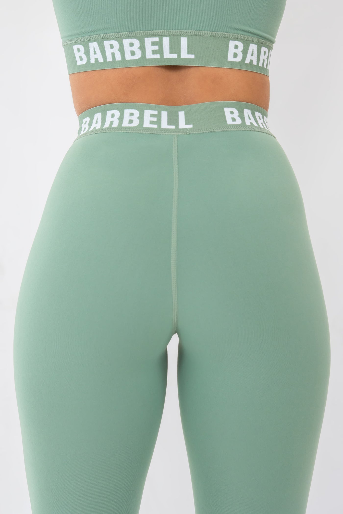 Barbell Barbell Leggings-Basil - photo from back detail #color_basil