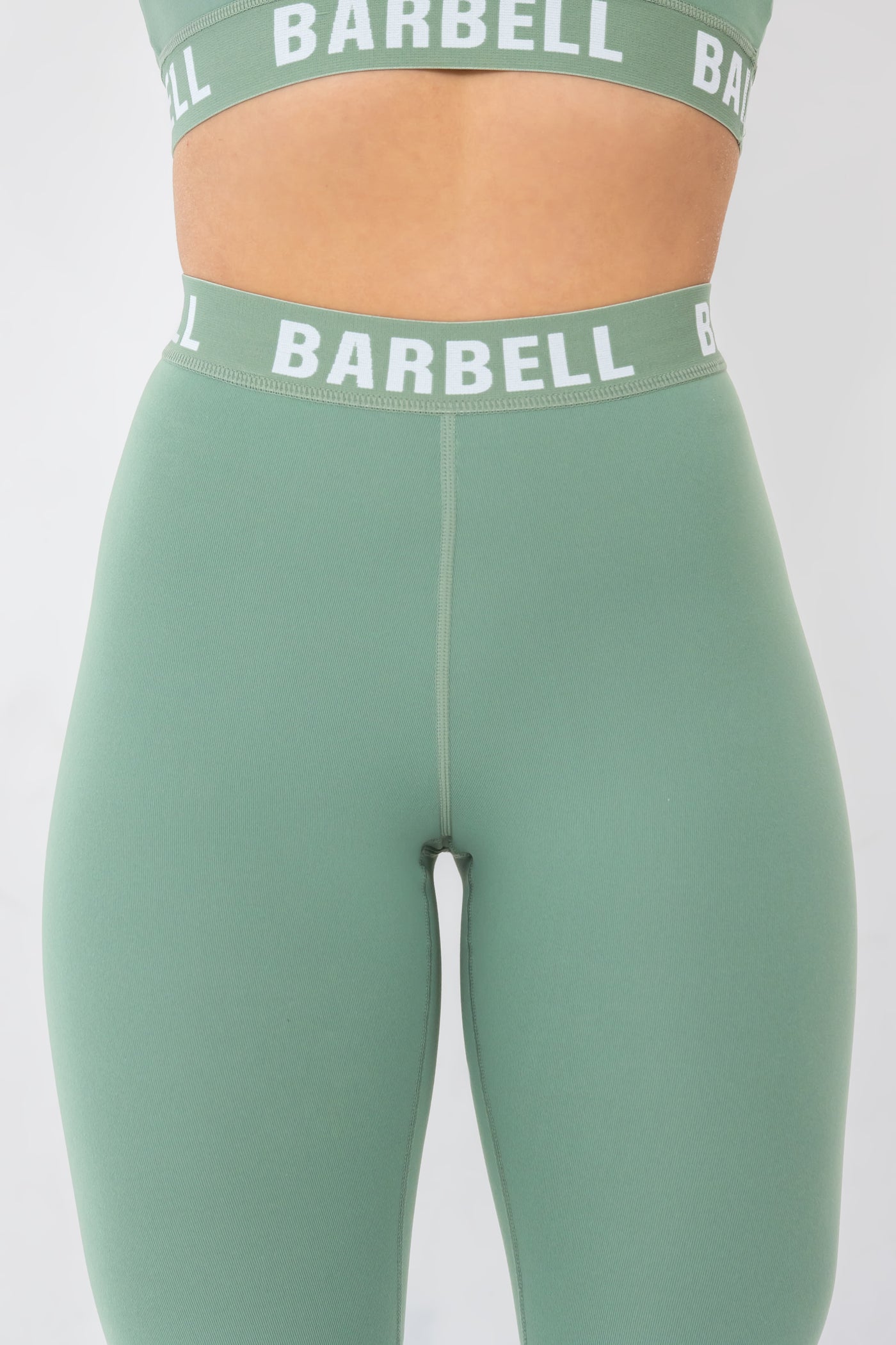 Barbell Barbell Leggings-Basil - photo from front detail #color_basil