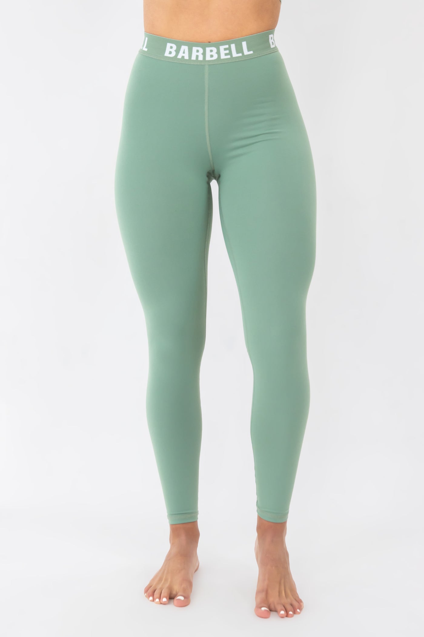 Barbell Barbell Leggings-Basil - photo from front in focus #color_basil