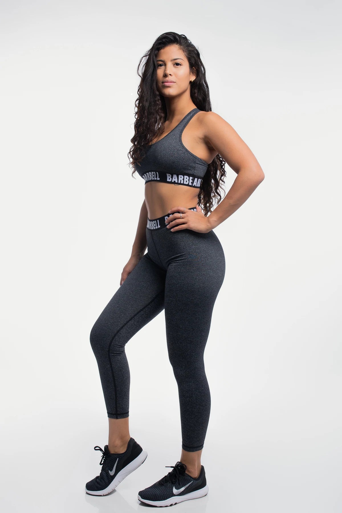 Barbell Leggings - Static Gray - photo from front second angle #color_static-gray