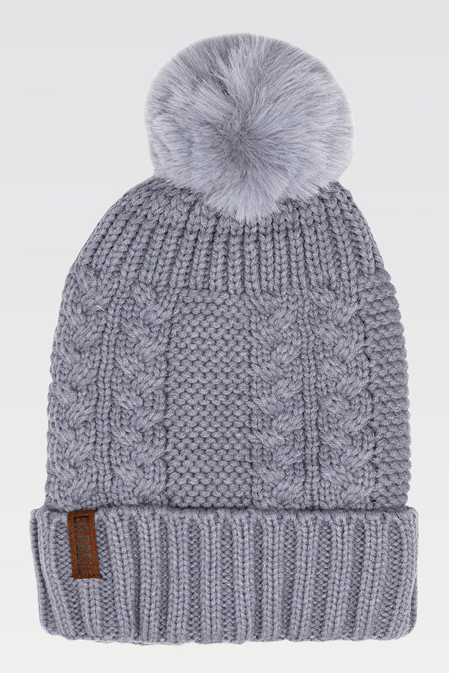 Barbell Pom Beanie - Slate - photo from front #color_slate