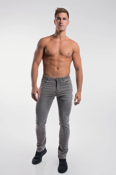 Boot Cut Athletic Fit  - Cement - photo from front #color_cement