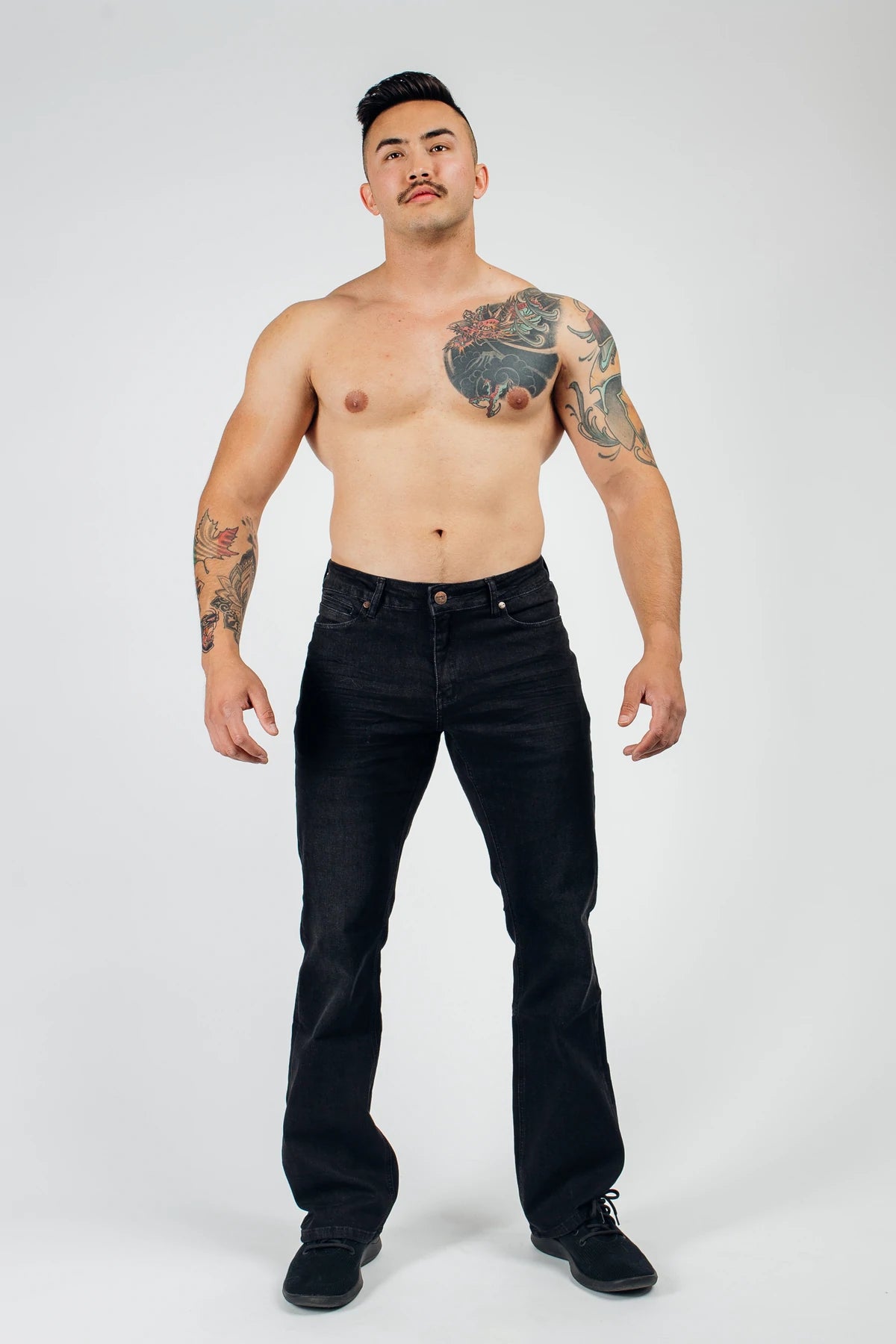 Boot Cut Athletic Fit  - Jet Black - photo from front #color_jet-black