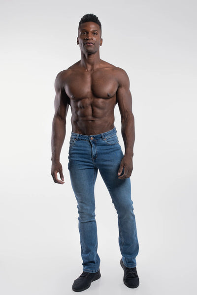 Boot Cut Athletic Fit  - Light Wash - photo from front #color_light-wash