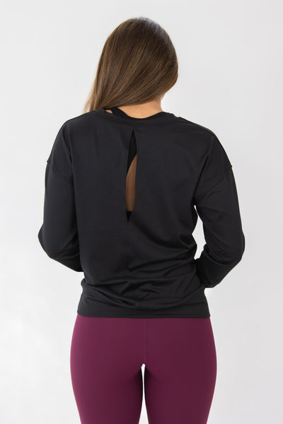 Barbell Calm Pullover-Black - photo from back #color_black
